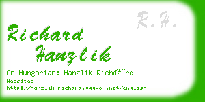 richard hanzlik business card